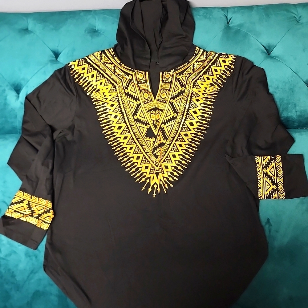 Men's Slim Fit Hoodie Long Sleeve T-shirt ，Autumn Sweatshirt，Hollow Ethni